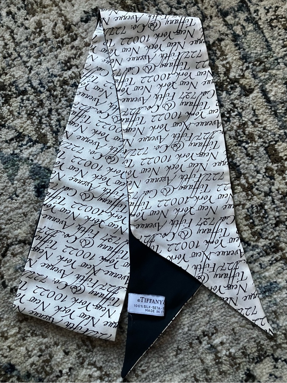 Tiffany & Co. Black Silk Scarf